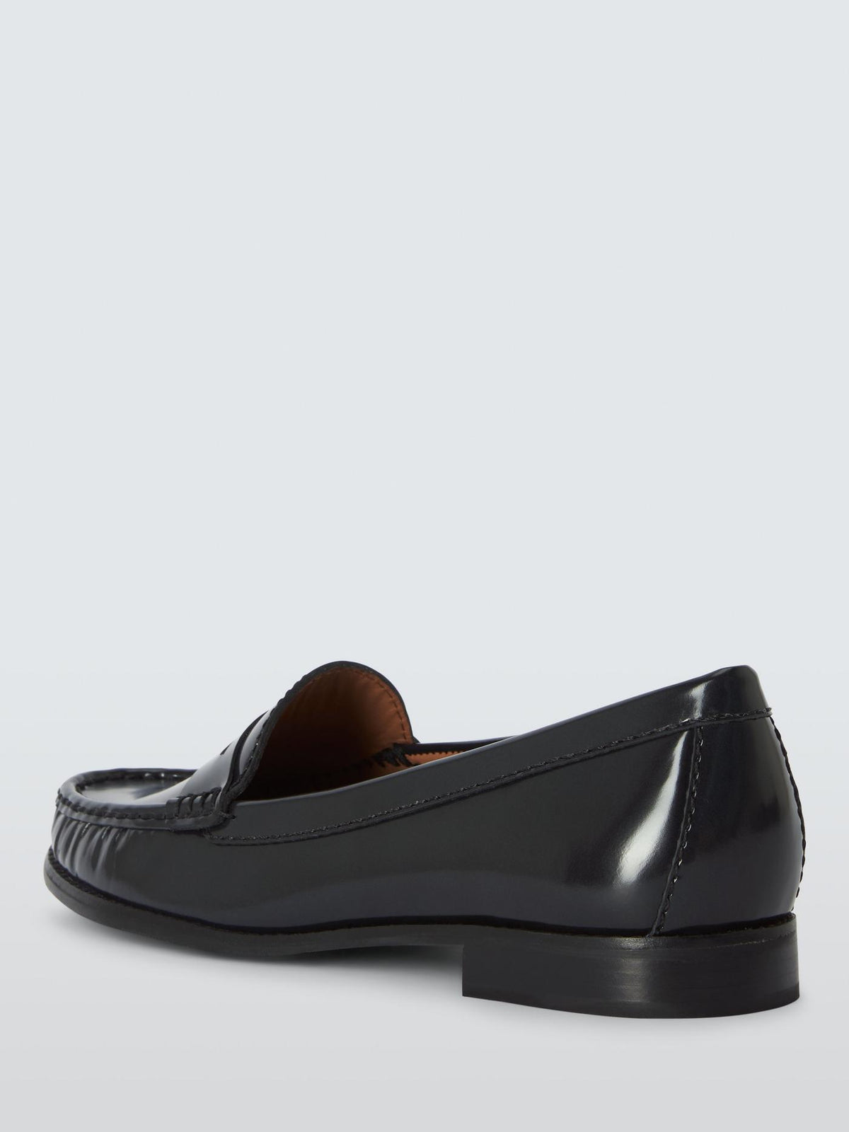 Women's Leather Loafers in Black view 3 | leather loafers | SAVINTARI