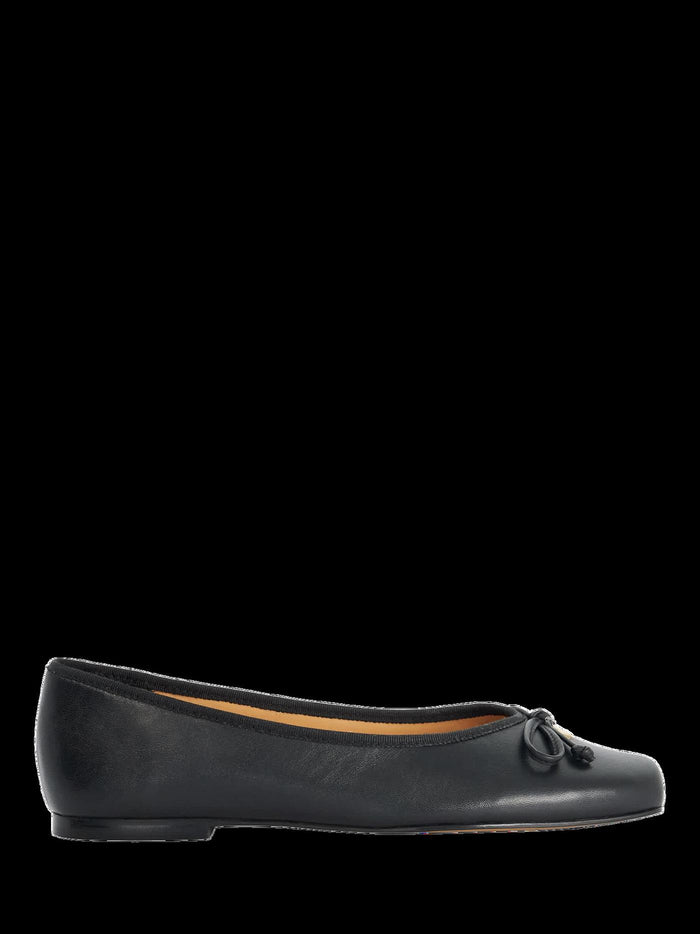 Leather Ballet Flats · Black