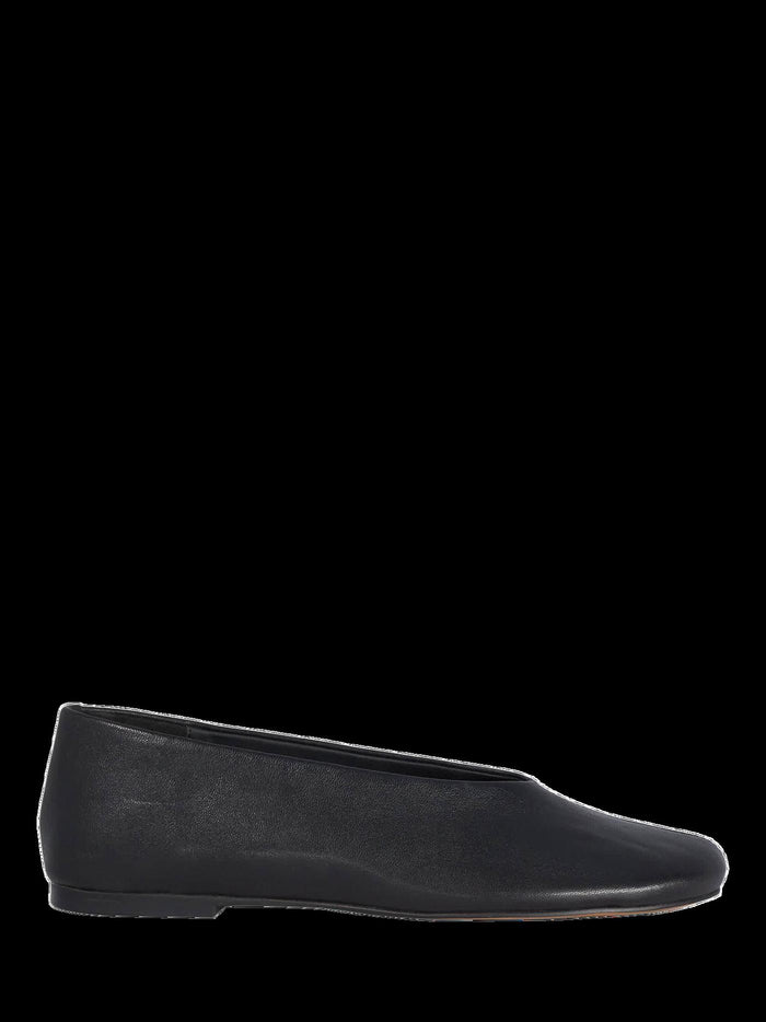 Leather Ballet Flats · Black