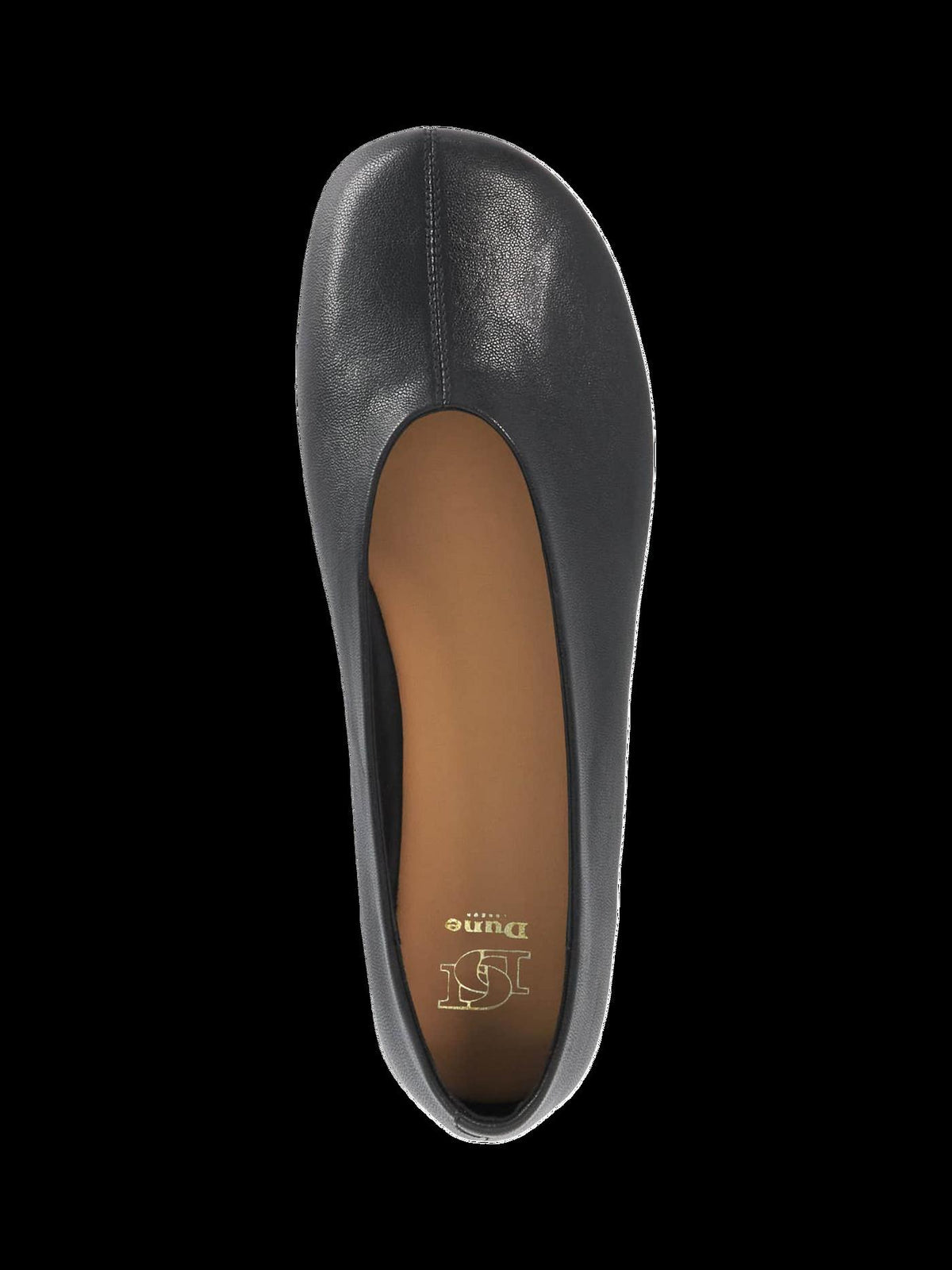 Women's Leather Ballet Flats in Black view 2 | leather ballet flats | SAVINTARI