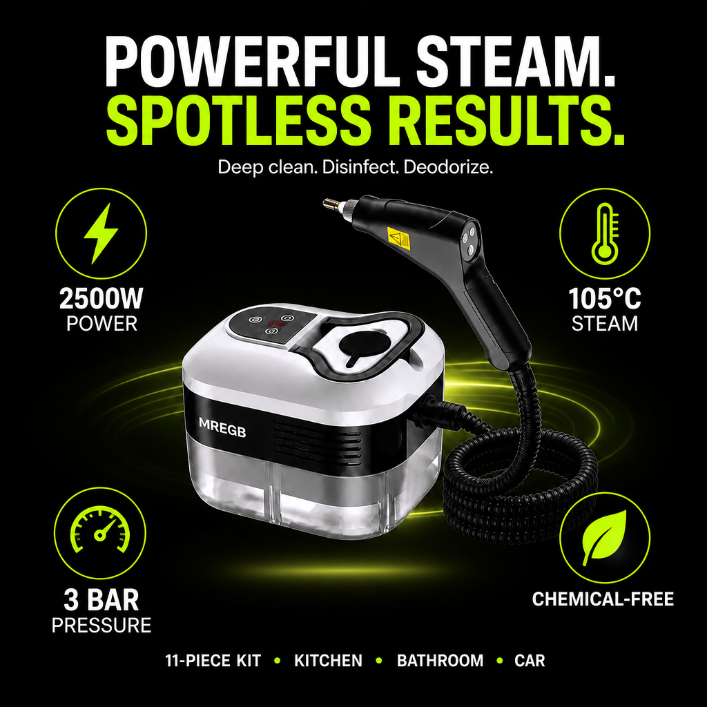 SAVINTARI 2500W Steam Cleaner - Powerful Steam Spotless Results