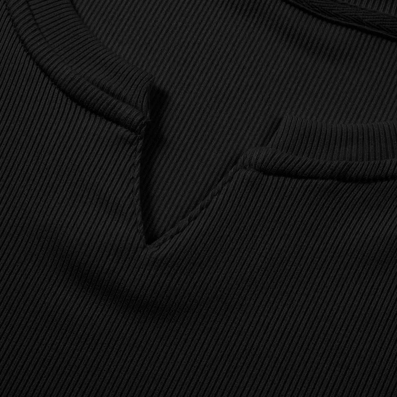 Camiseta hombre cuello en V slim fit canalé 10 | SAVINTARI