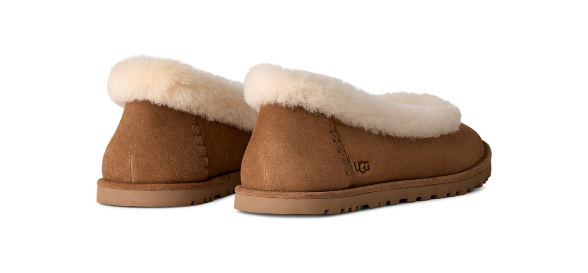 Women's Suede Ballet Flats in Chestnut view 4 | suede ballet flats | SAVINTARI