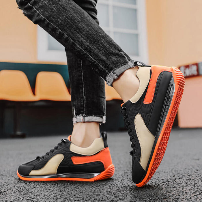 Men's Sports Casual Shoes - Black orange | Everyday Shoes | SAVINTARI