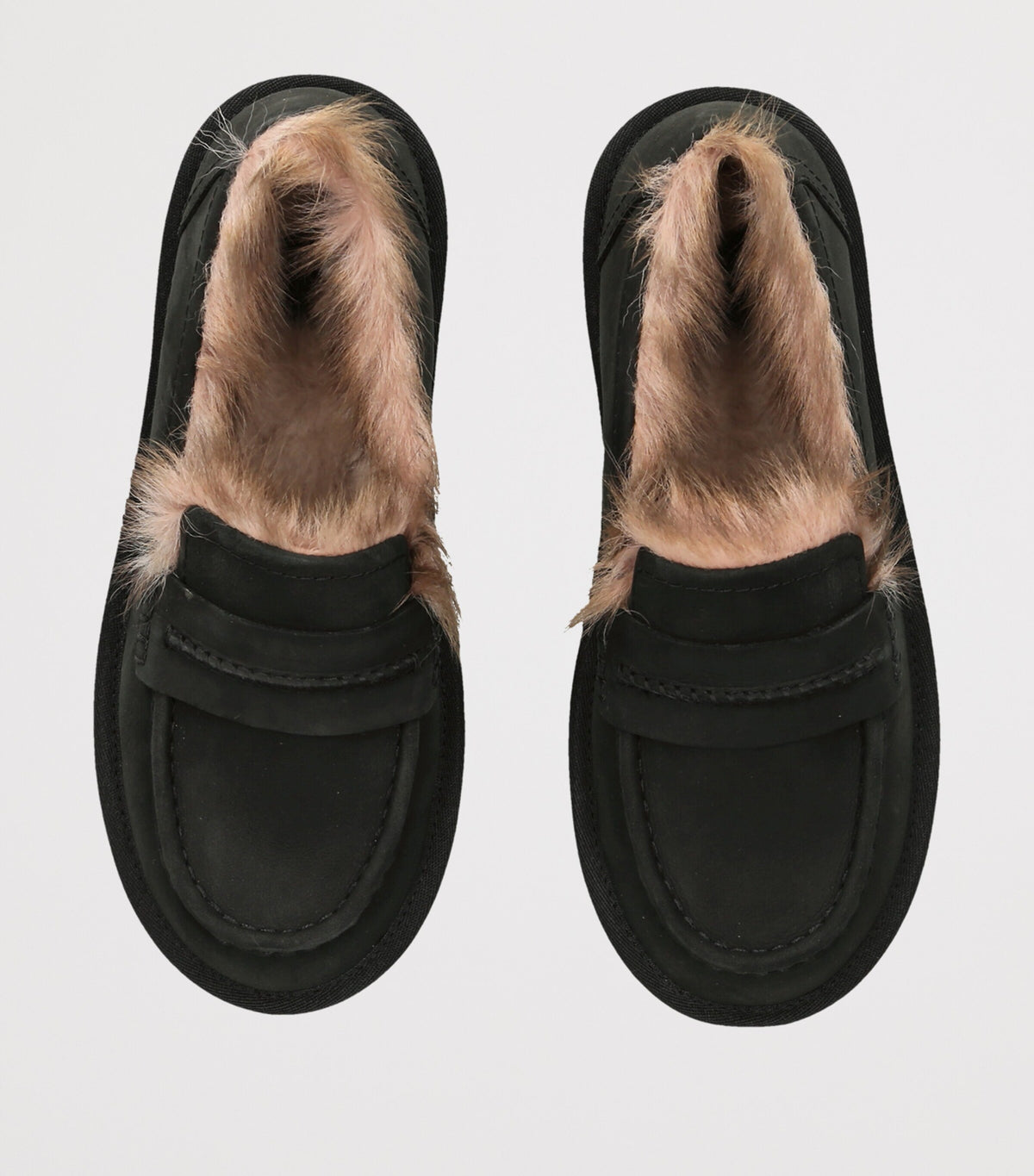 Women's Nubuck Loafers in Black view 3 | black nubuck loafers | SAVINTARI
