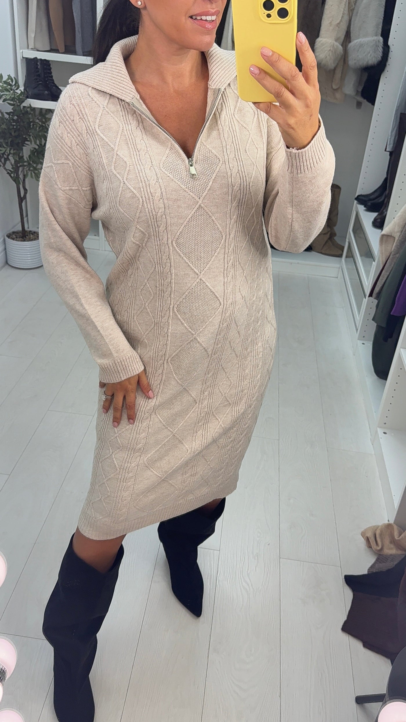 SAVINTARI Merlo Zip Front Knitted Dress