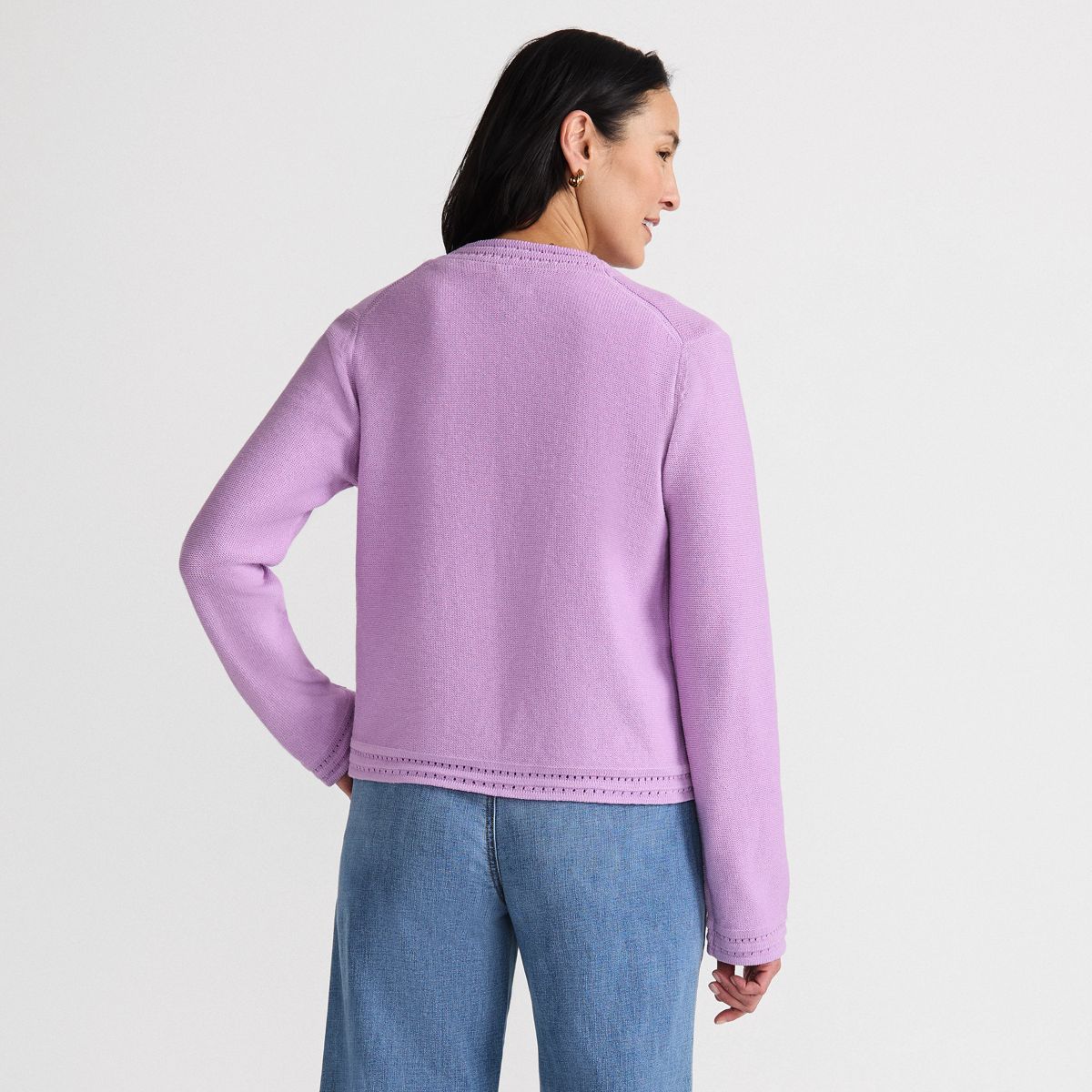 SAVINTARI Women's Soft Ease Linen Blend Tie Front Cardigan product image