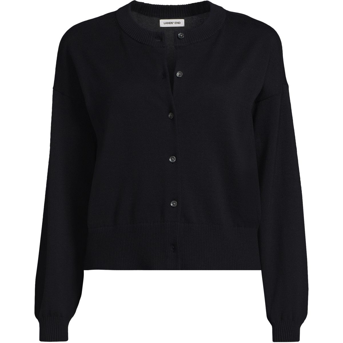 SAVINTARI Women's Fine Gauge Cropped Cotton Cardigan product image