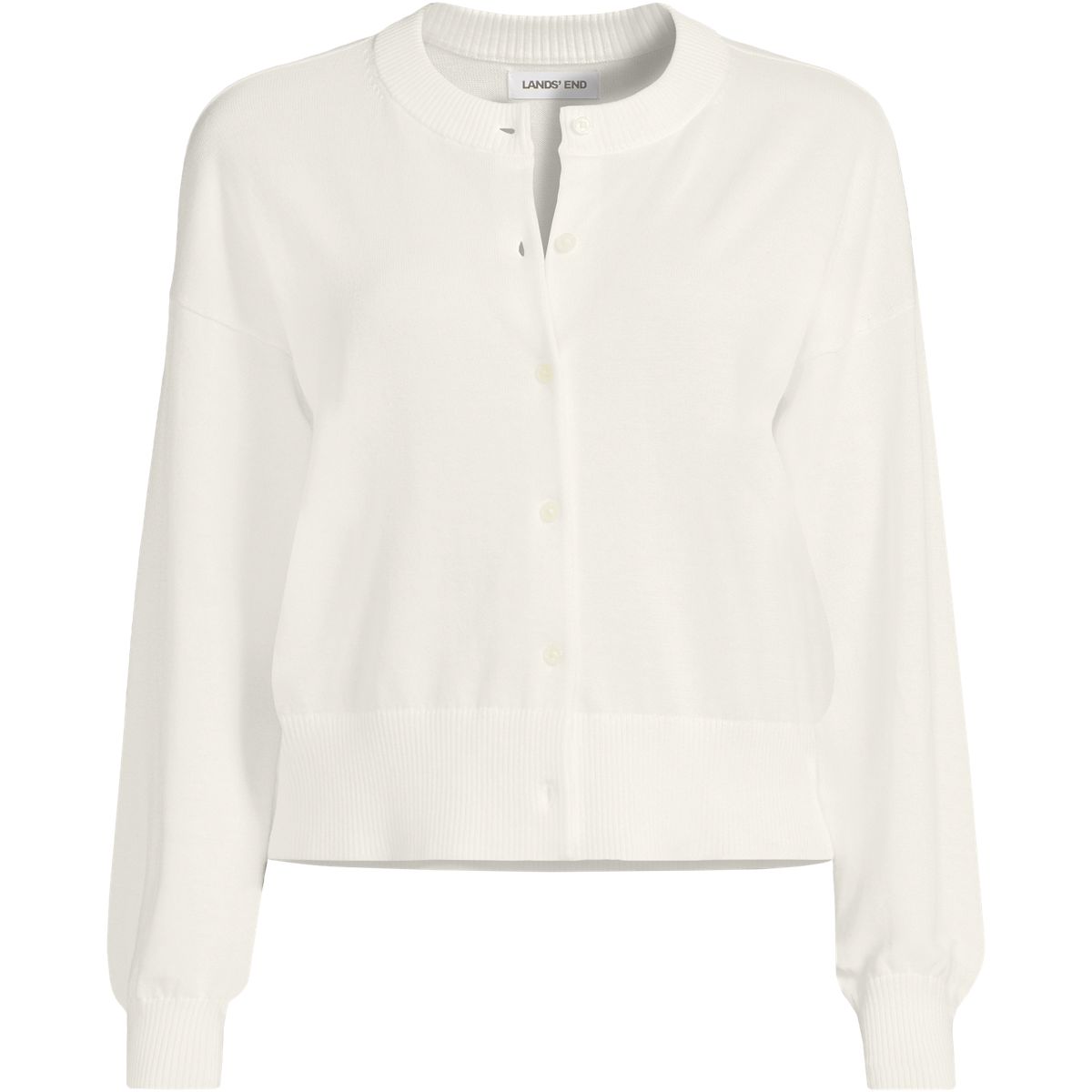 SAVINTARI Women's Fine Gauge Cropped Cotton Cardigan product image