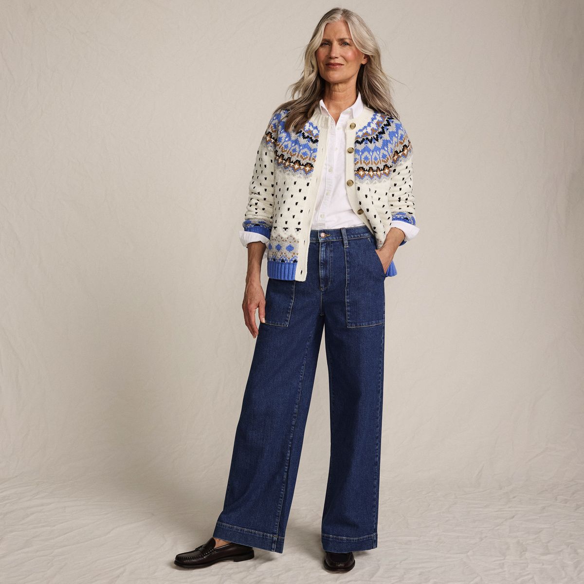 SAVINTARI Women's Lofty Fair Isle Cardigan product image