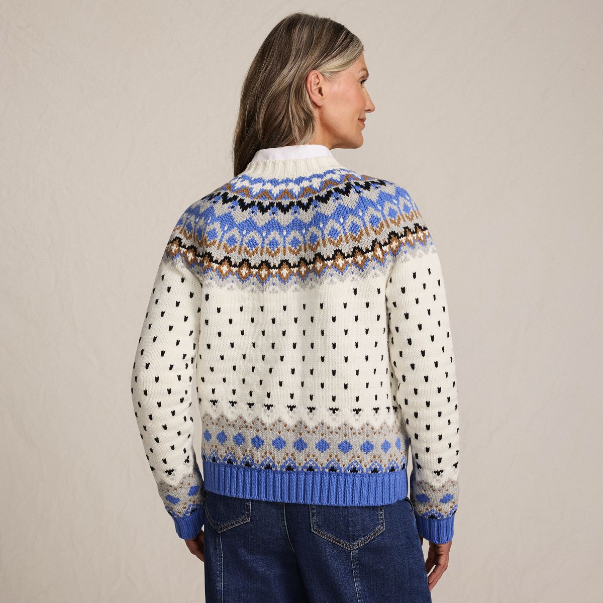 SAVINTARI Women's Lofty Fair Isle Cardigan product image