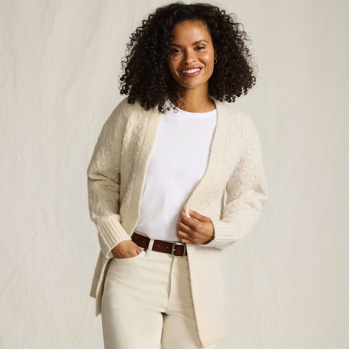 SAVINTARI Women's Longline Bobble Soft Touch Cardi product image