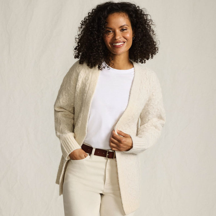 SAVINTARI Women's Longline Bobble Soft Touch Cardi