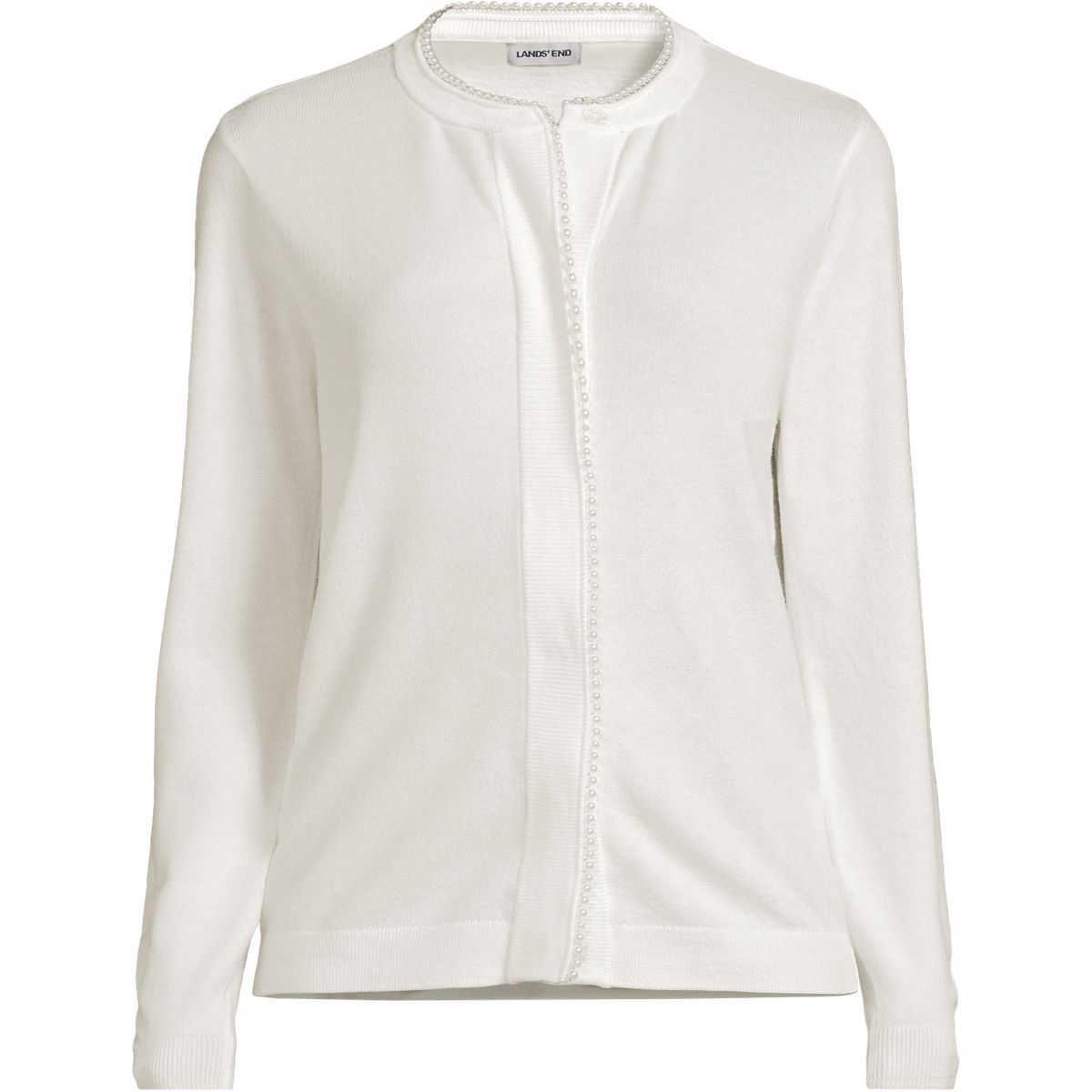 SAVINTARI Women's Pearl Trim Silk Touch Cardigan product image