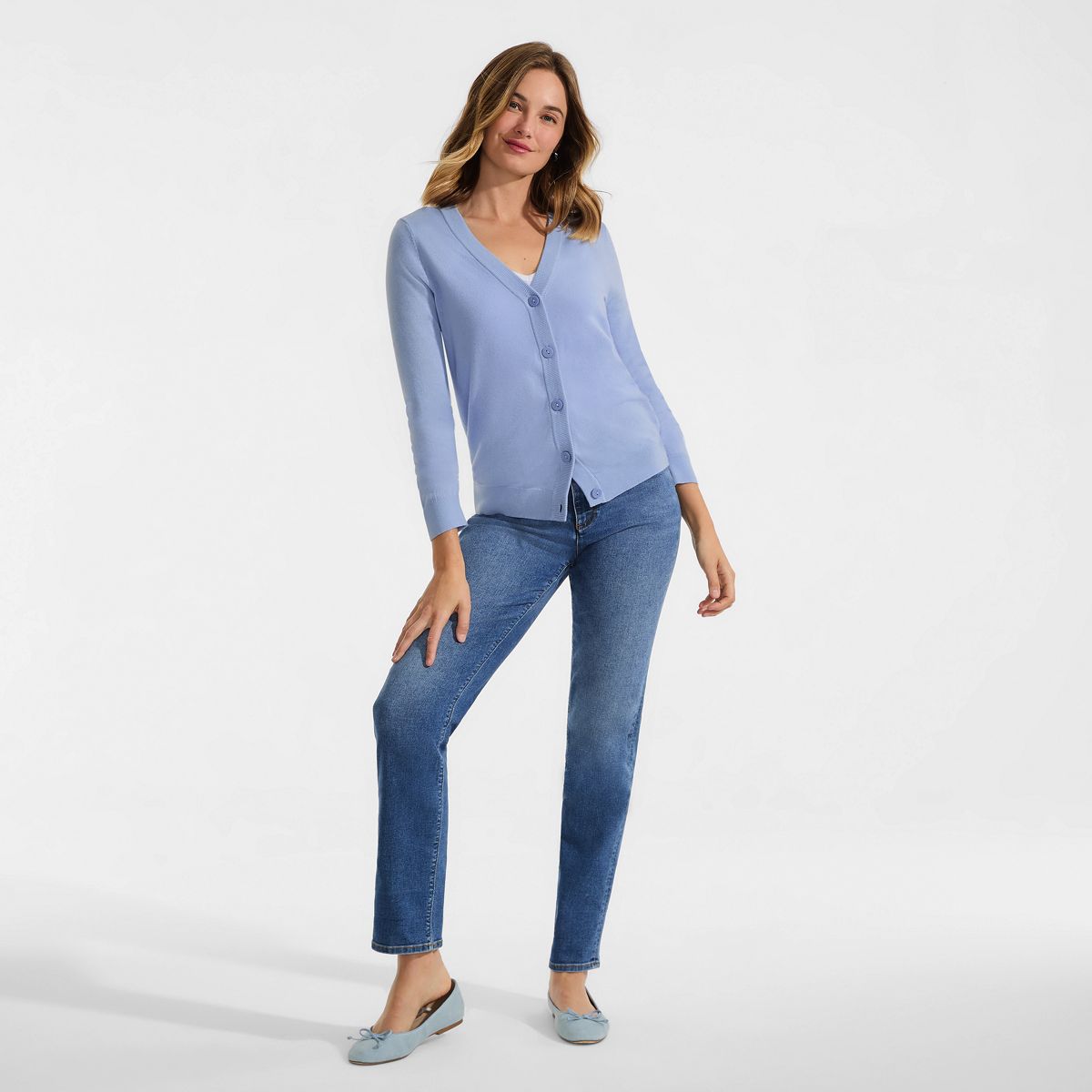 SAVINTARI Women's CashTouch V-Neck Cardigan product image