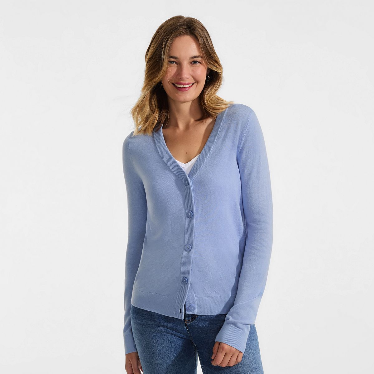 SAVINTARI Women's CashTouch V-Neck Cardigan product image