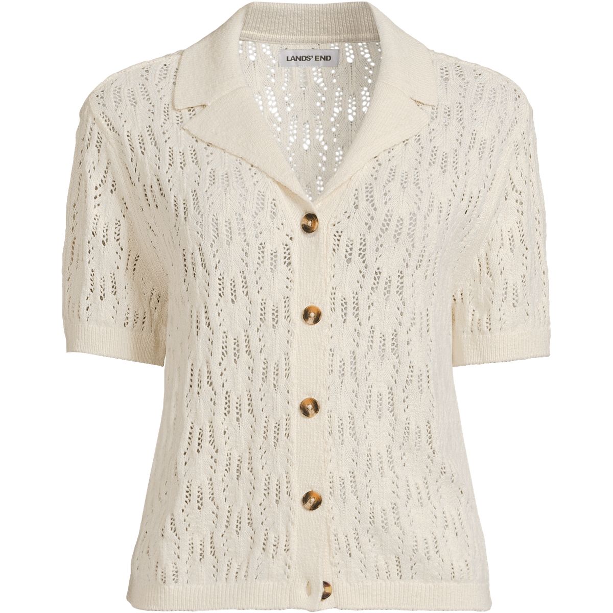SAVINTARI Women's Soft Ease Pointelle Cardigan With Linen product image