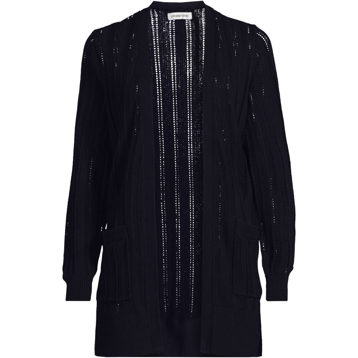 SAVINTARI Women's Soft Drape Linen Blend Long Pointelle Cardigan product image