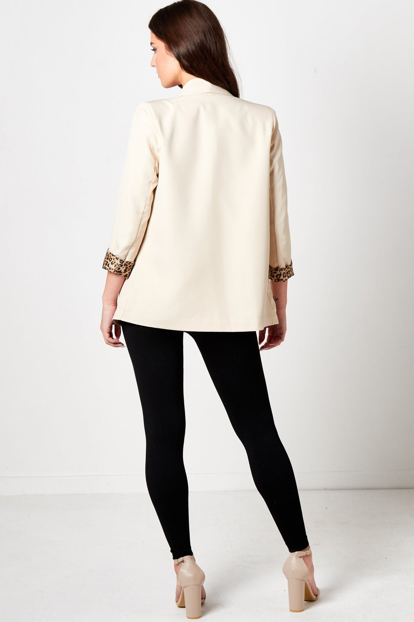 Beige Leopard Lined Blazer - Emma 4