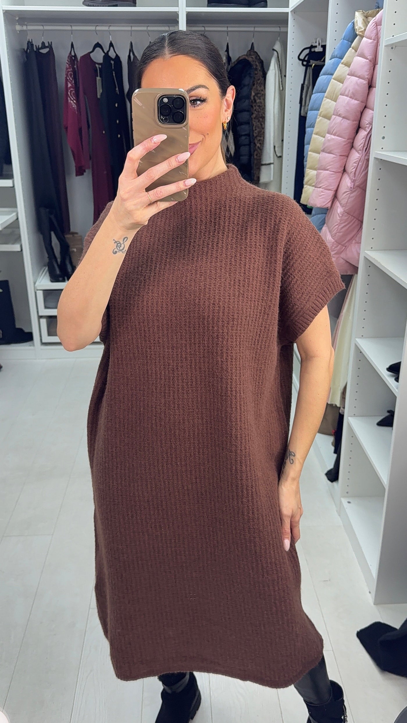 SAVINTARI Prinny Plain Loose Fit Belted Jumper Dress