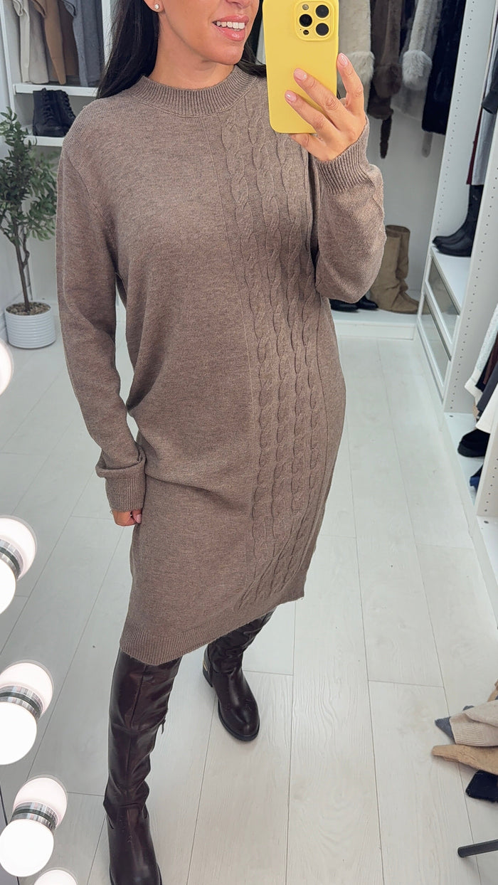 SAVINTARI Miriam Cable Detail Knitted Dress