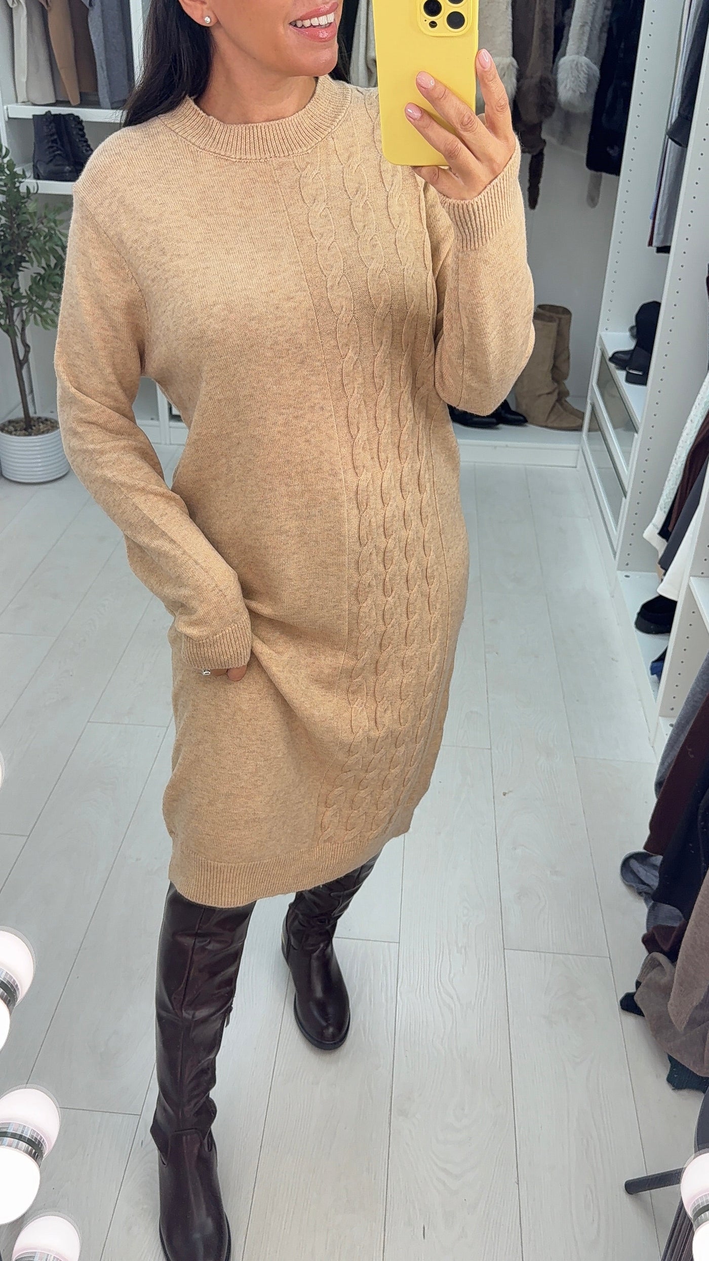 SAVINTARI Miriam Cable Detail Knitted Dress