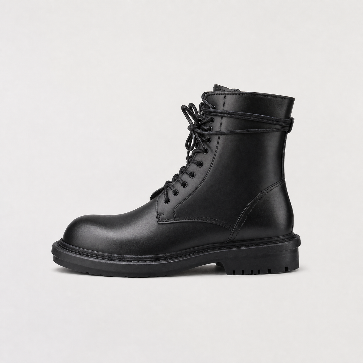 Women's Lace-Up Ankle Boots in Black | lace up ankle boots | SAVINTARI