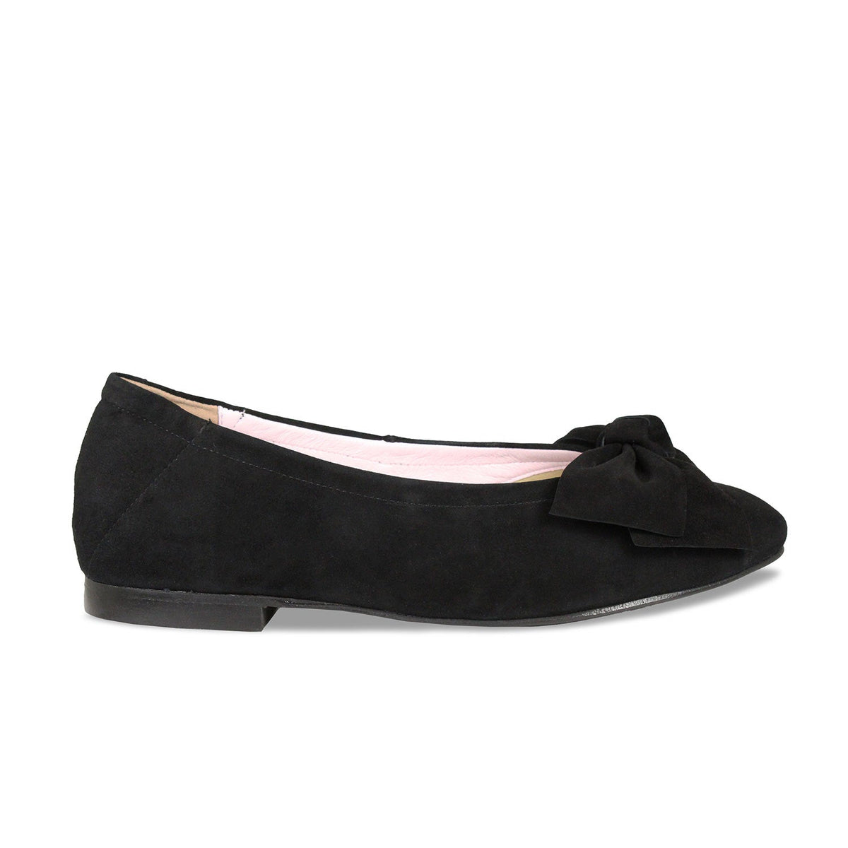 Women's Black Suede Ballet Flats in Black | black suede ballet flats | SAVINTARI