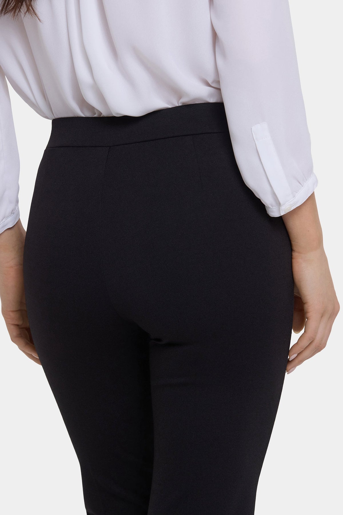 Pull-On Slim Ankle Trouser Pants - Black - pull on trousers