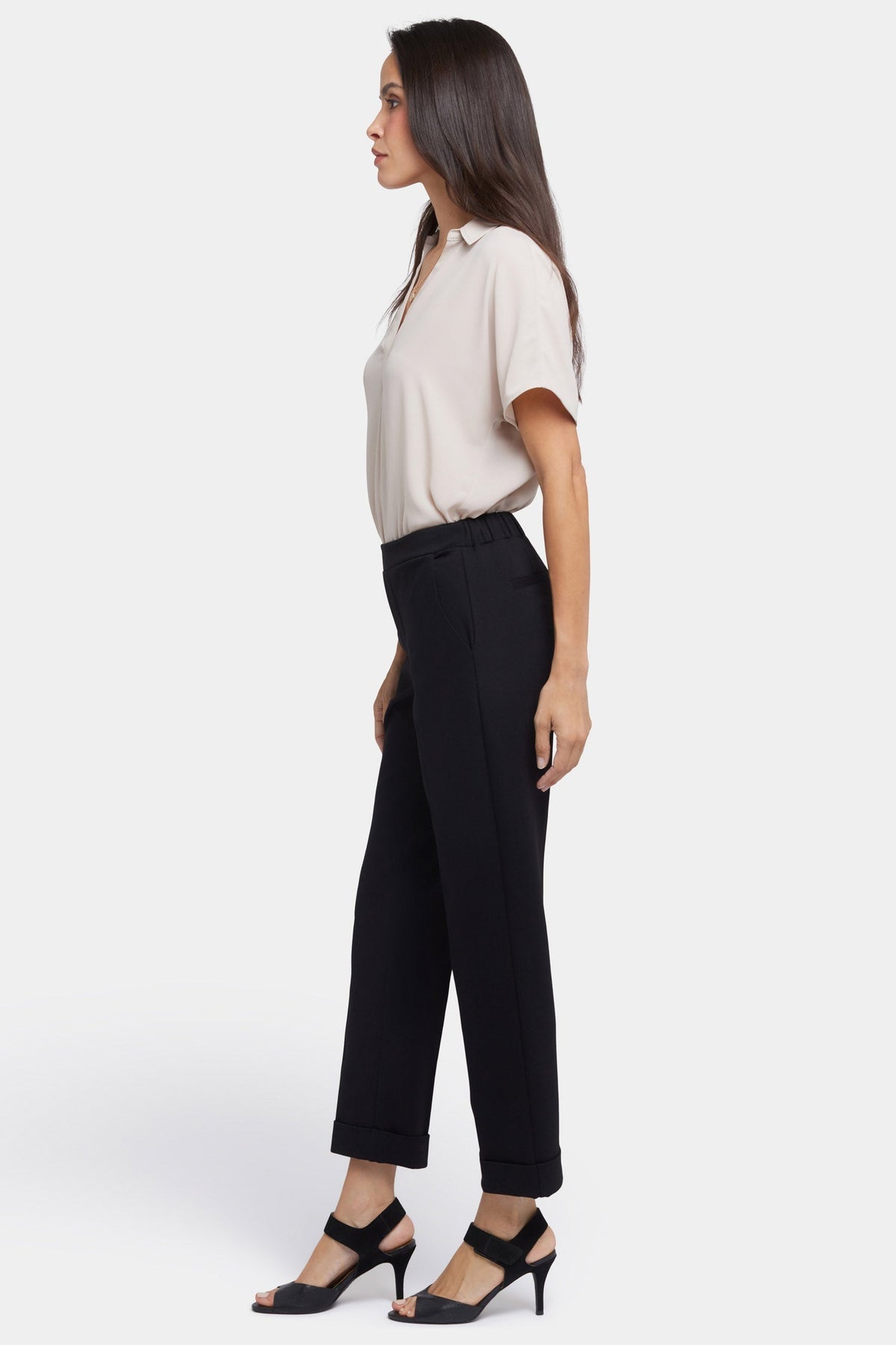Cassidy Ankle Pull-On Trouser Pants - Black - pull on trousers
