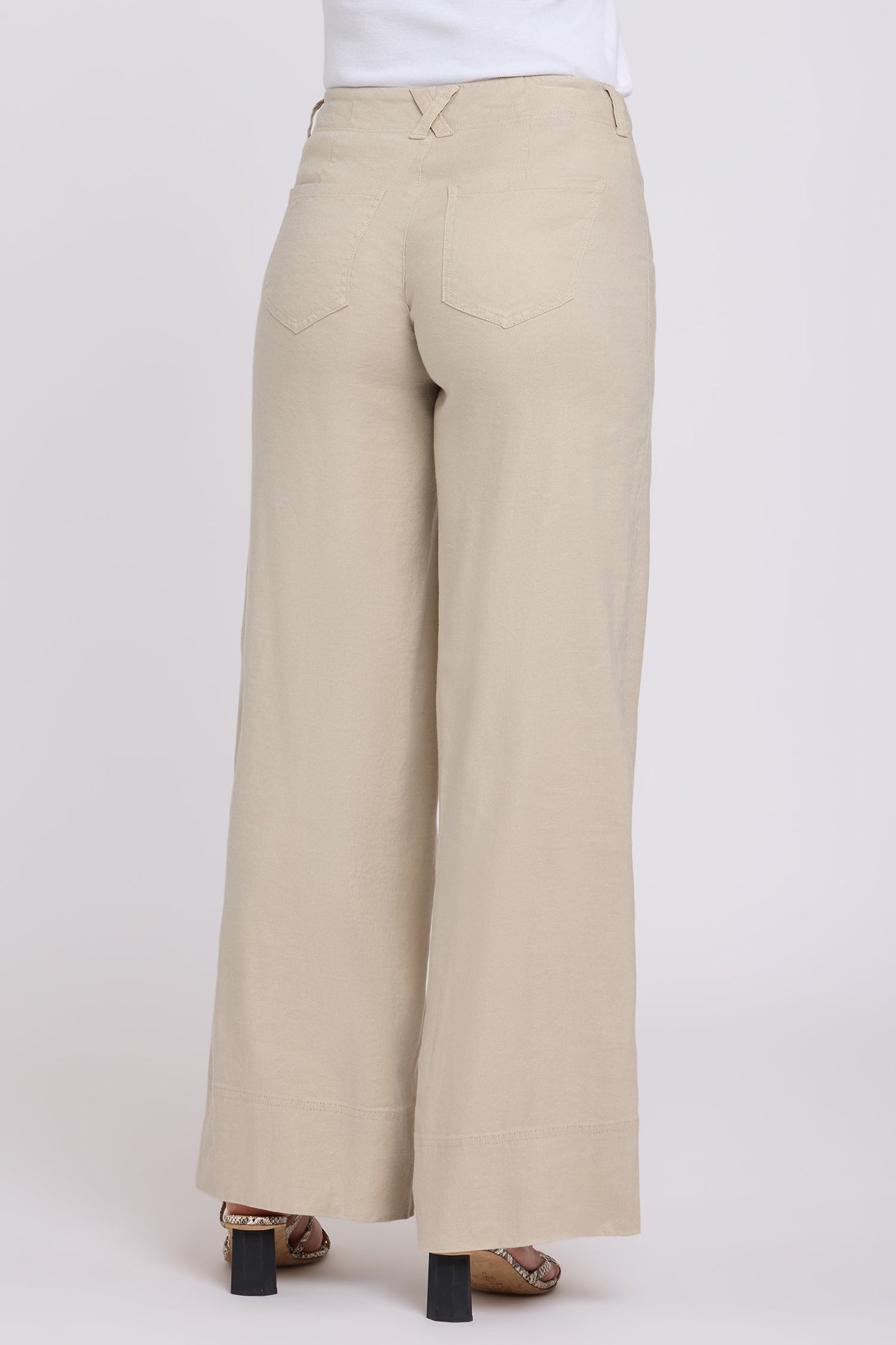 5 Pocket Wide Leg Trouser Pants - Feather - wide leg trousers