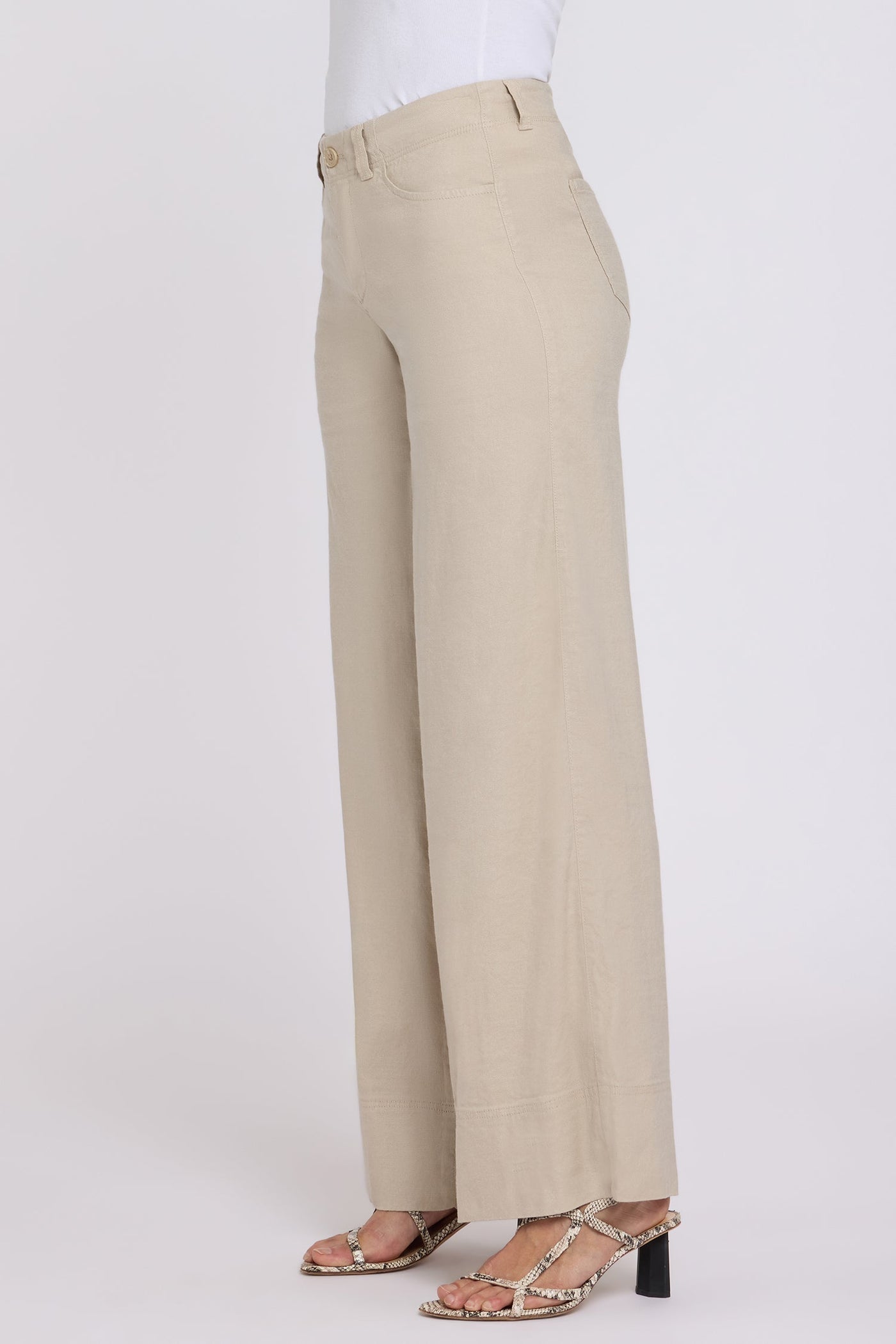 5 Pocket Wide Leg Trouser Pants - Feather - wide leg trousers