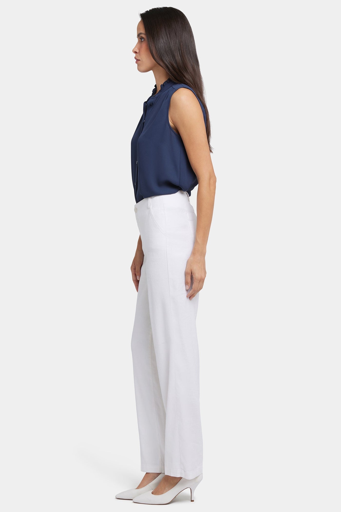 Marilyn Straight Pants - Optic White - straight leg trousers