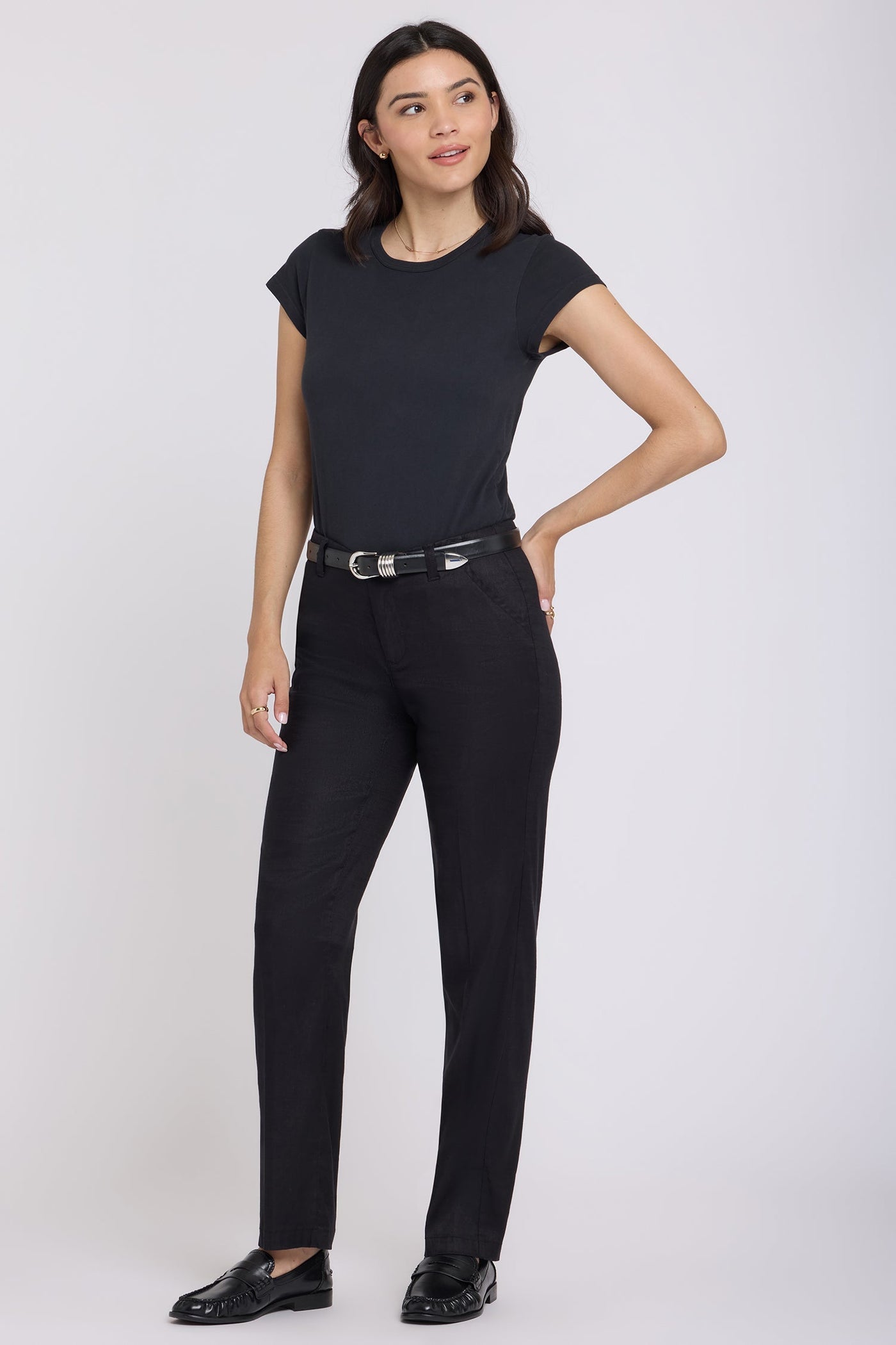 Marilyn Straight Pants - Black - straight leg trousers