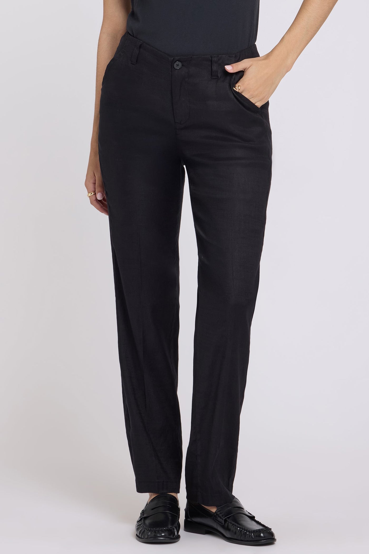 Marilyn Straight Pants - Black - straight leg trousers