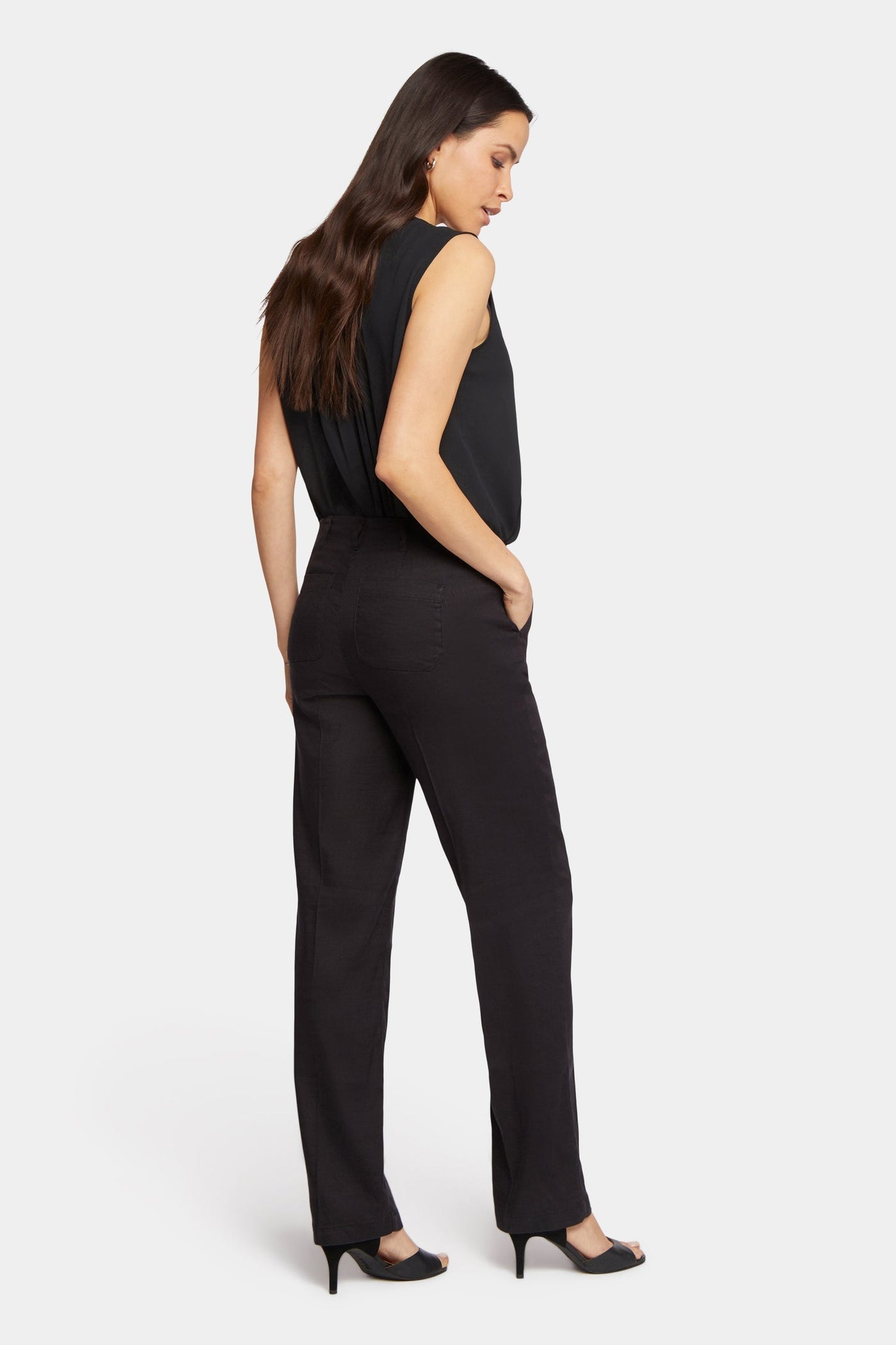 Marilyn Straight Pants - Black - straight leg trousers