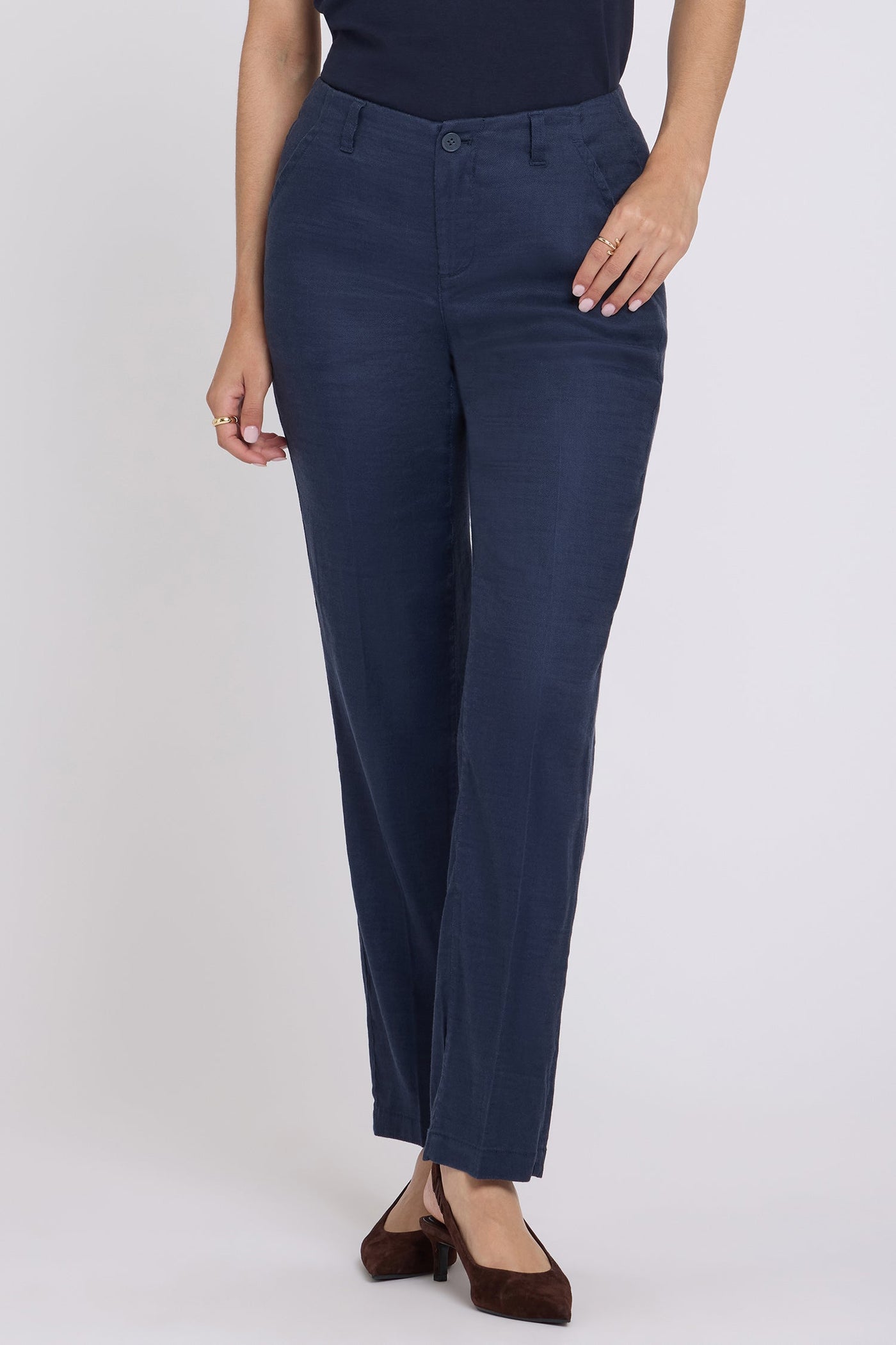 Marilyn Straight Pants - Oxford Navy - straight leg trousers