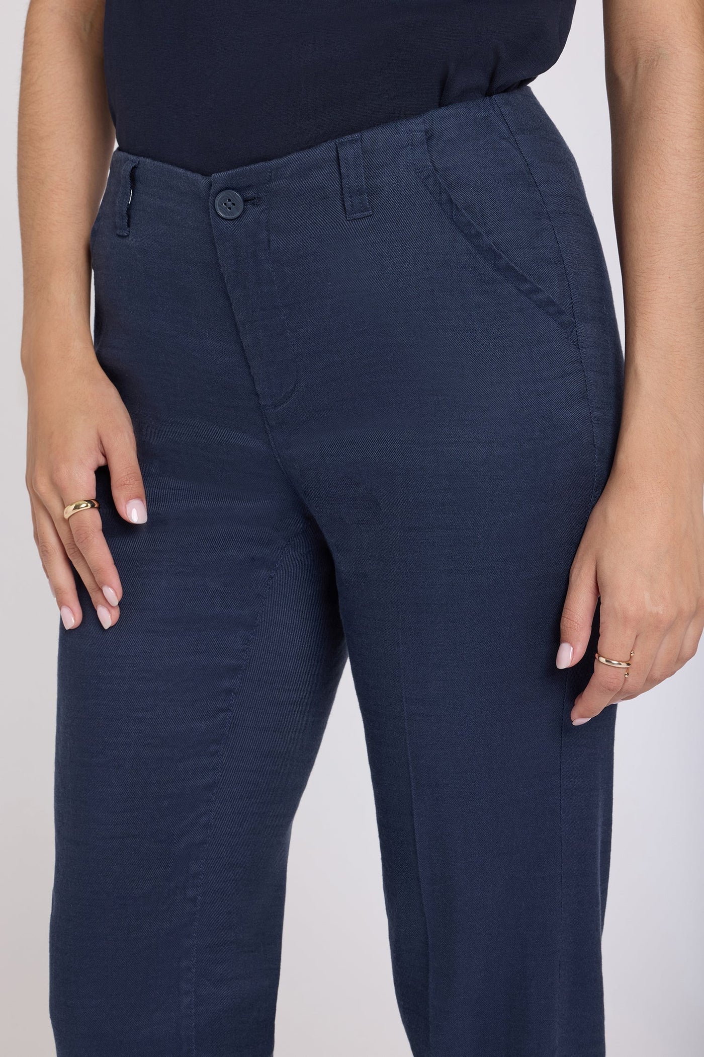 Marilyn Straight Pants - Oxford Navy - straight leg trousers