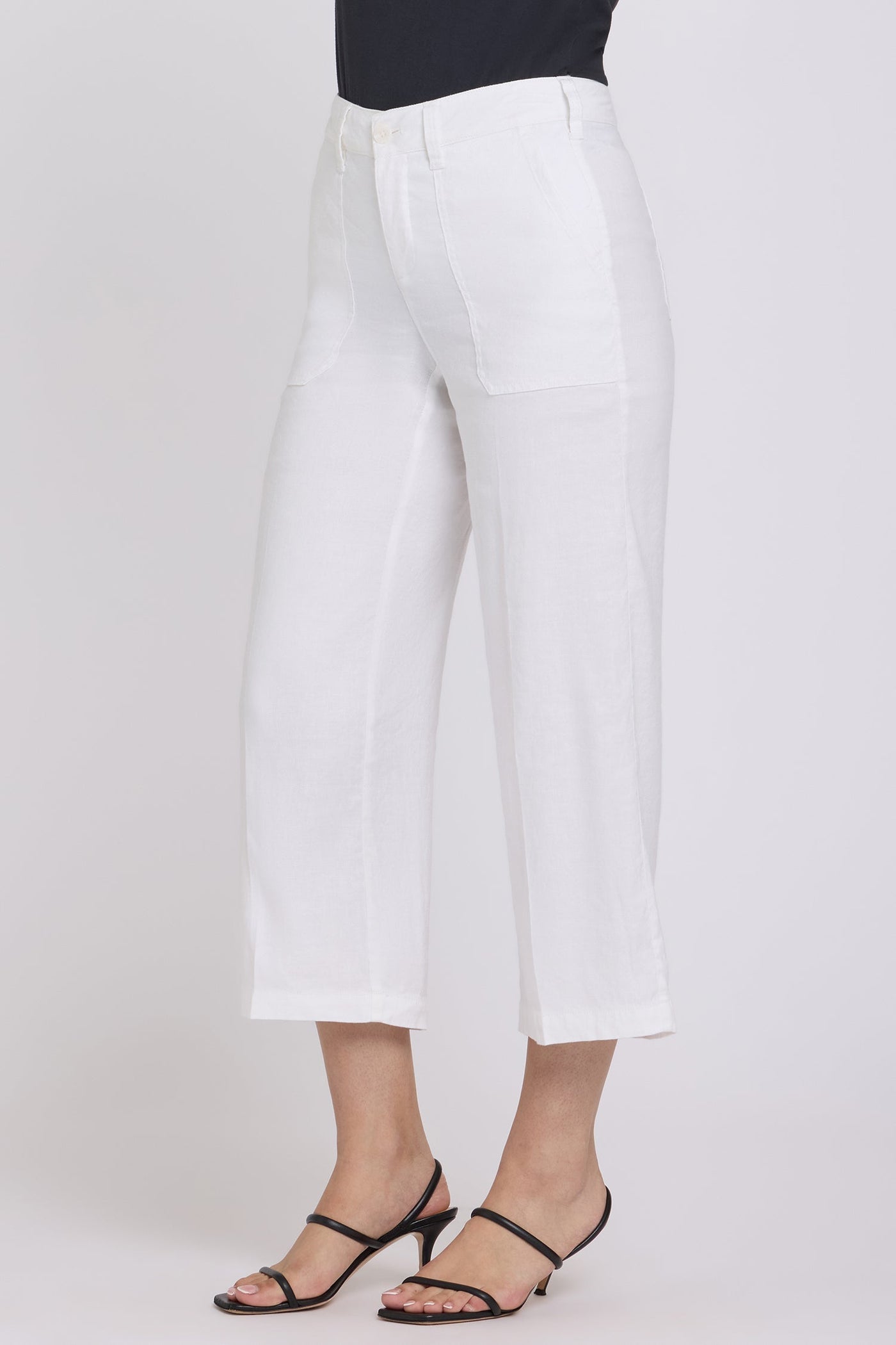 Wide Leg Cargo Capri Pants - Optic White - cargo trousers