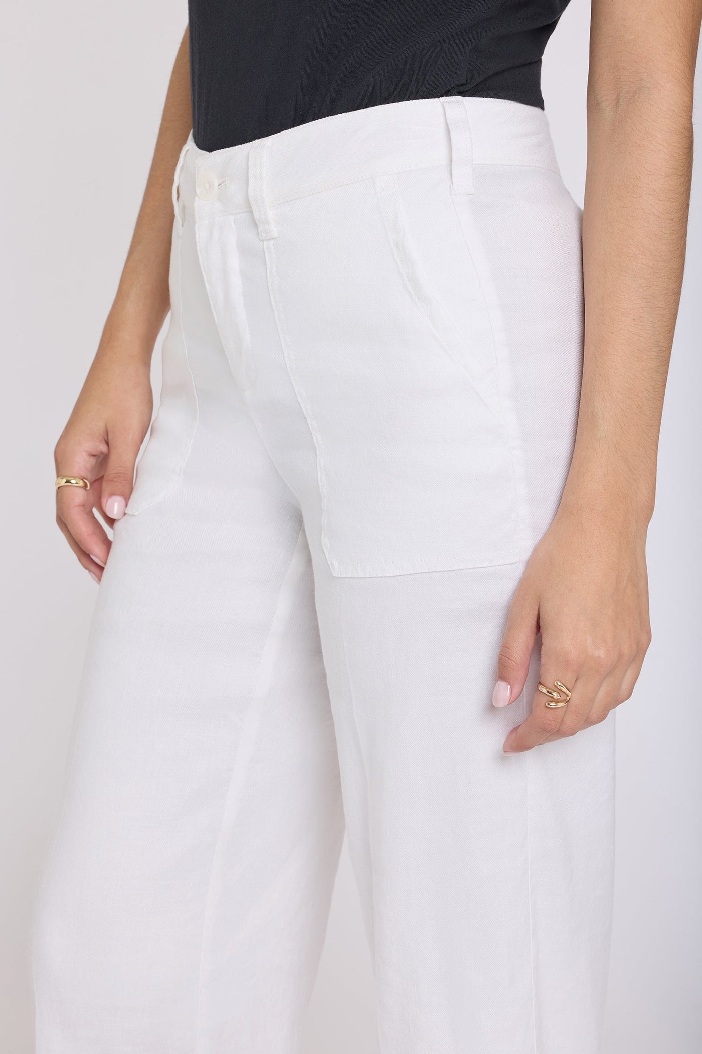 Wide Leg Cargo Capri Pants - Optic White - cargo trousers