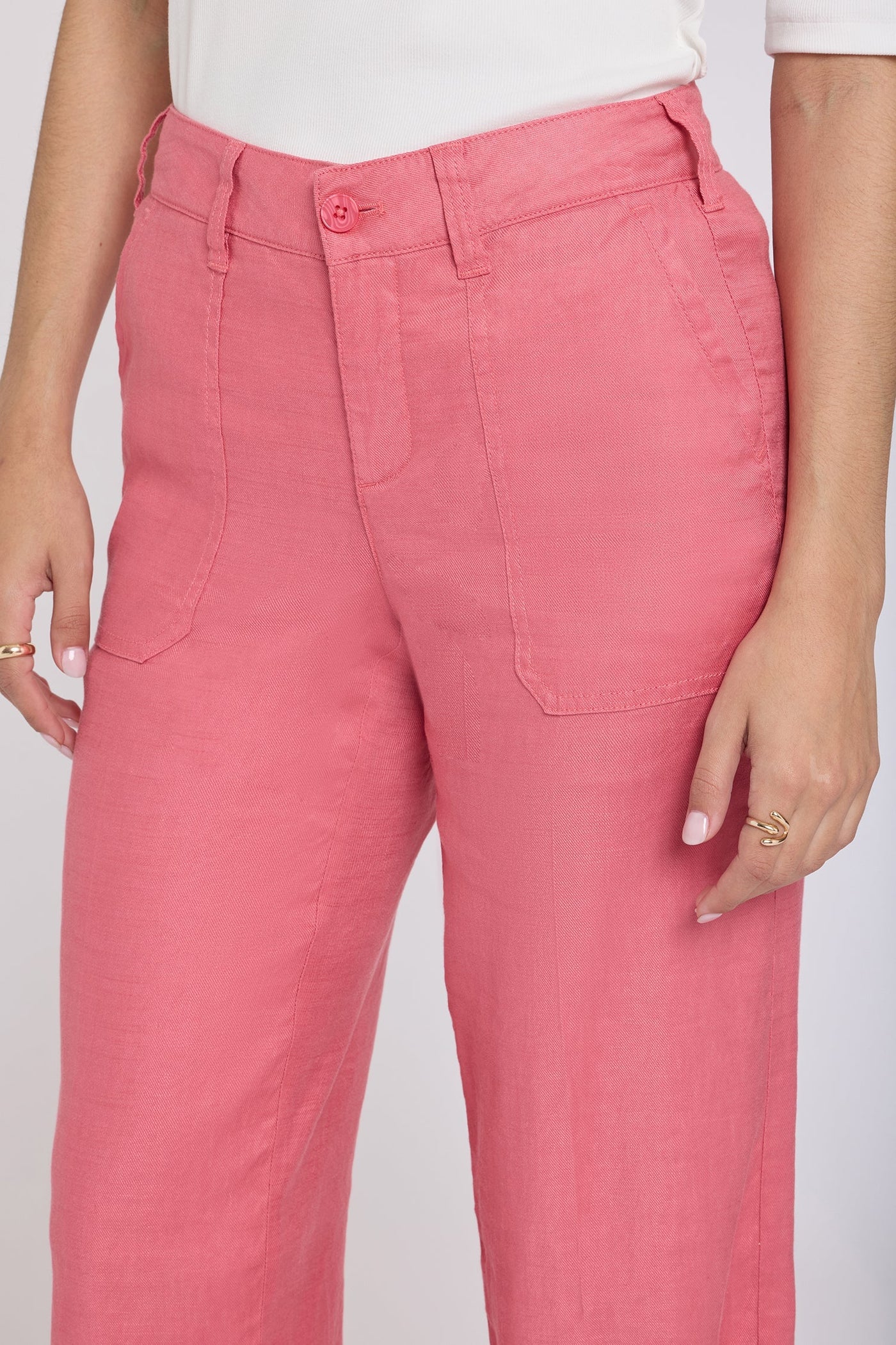 Wide Leg Cargo Capri Pants - Desert Rose - cargo trousers
