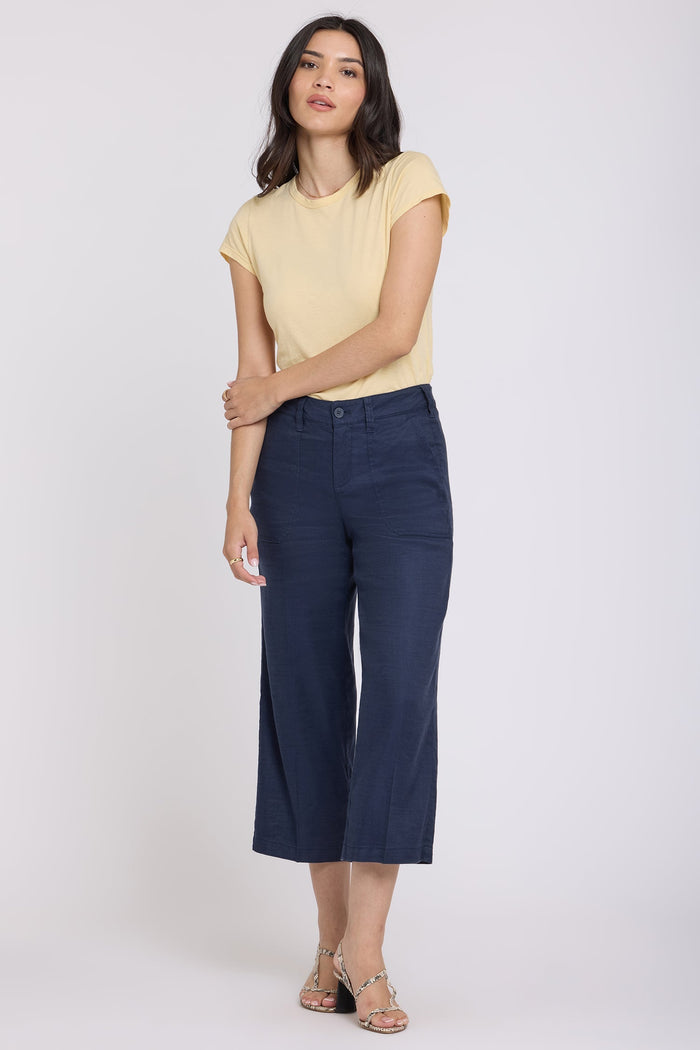 Women's Wide Leg Cargo Trousers - Oxford Navy | Cargo Trend Pants | SAVINTARI