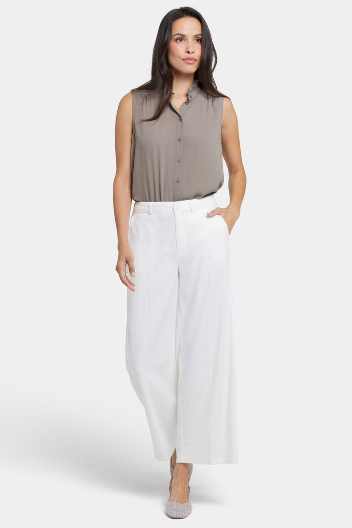 Women's Tailored Trousers - White | Tailored Work Pants | SAVINTARI
