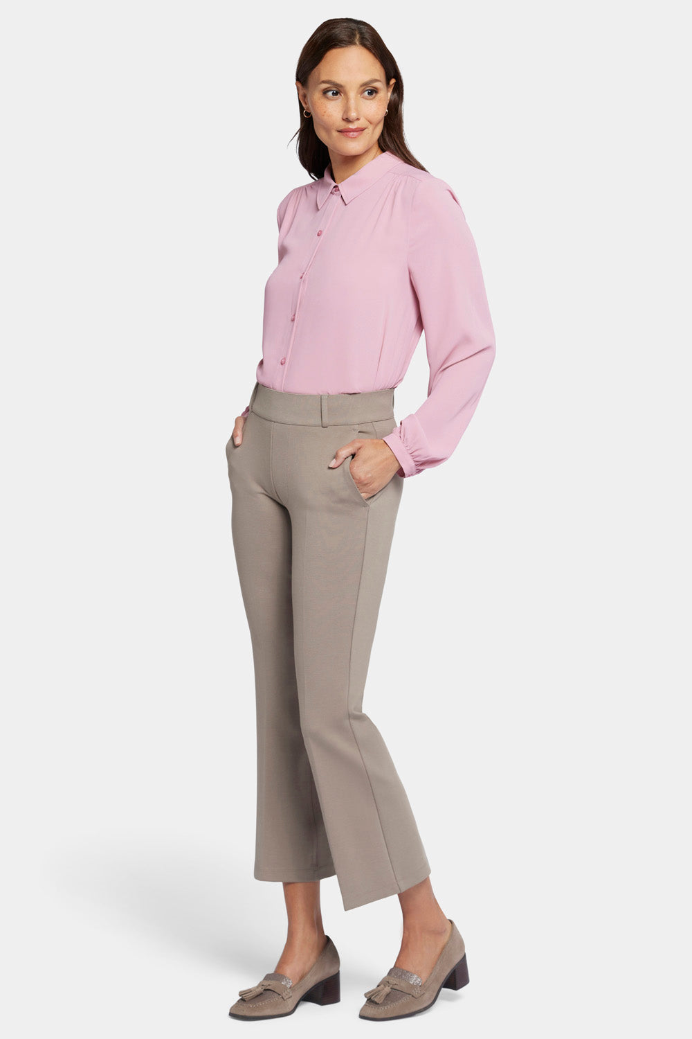 Pull-On Flared Ankle Trouser Pants - Saddlewood - pull on trousers