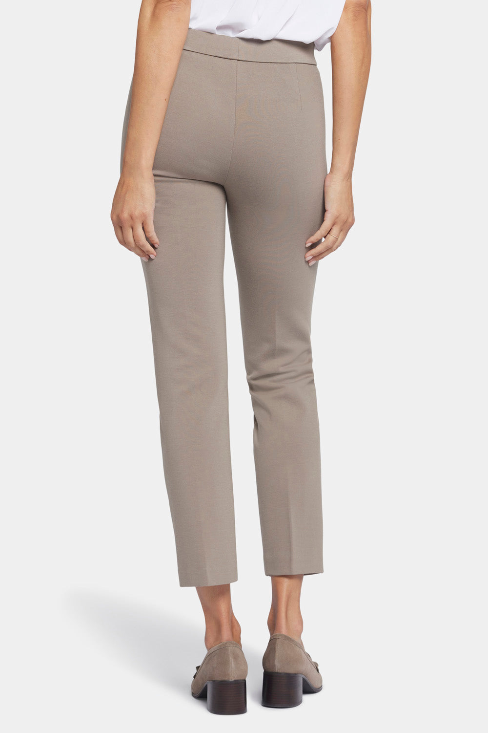 Pull-On Straight Ankle Trouser Pants - Saddlewood - straight leg trousers
