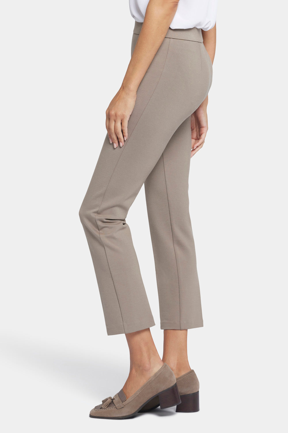 Pull-On Straight Ankle Trouser Pants - Saddlewood - straight leg trousers
