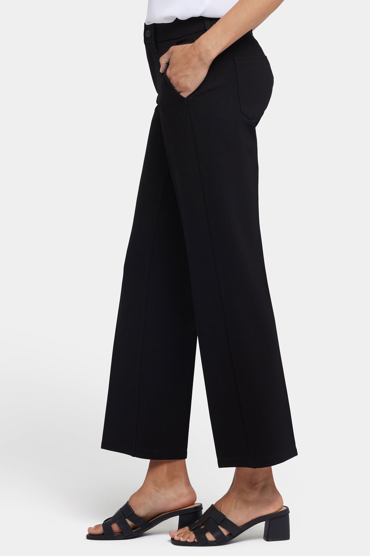 Straight Trouser Pants - Black - straight leg trousers