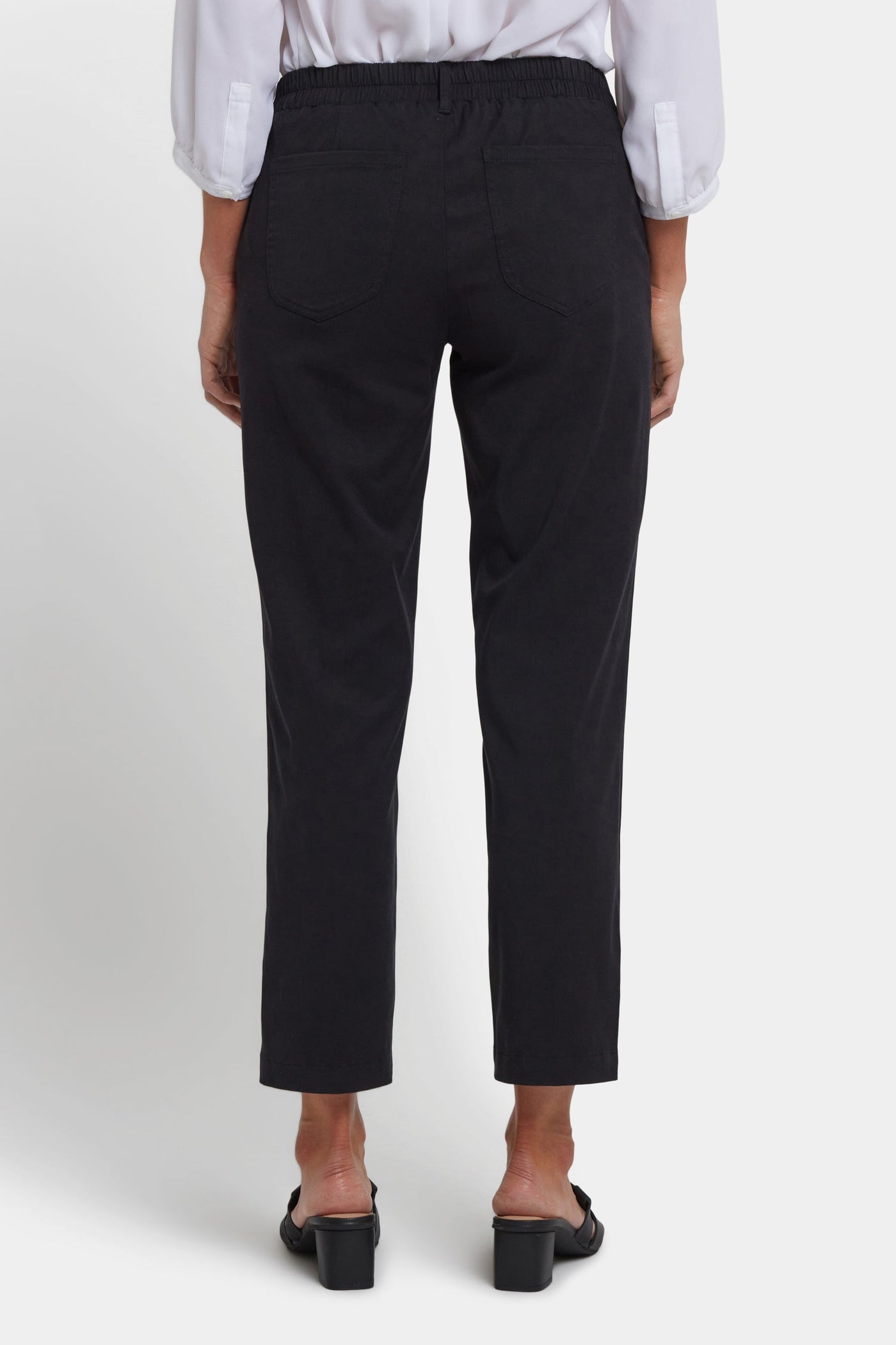 Easy-Fit Ankle Trouser Pants - Black - ankle trousers