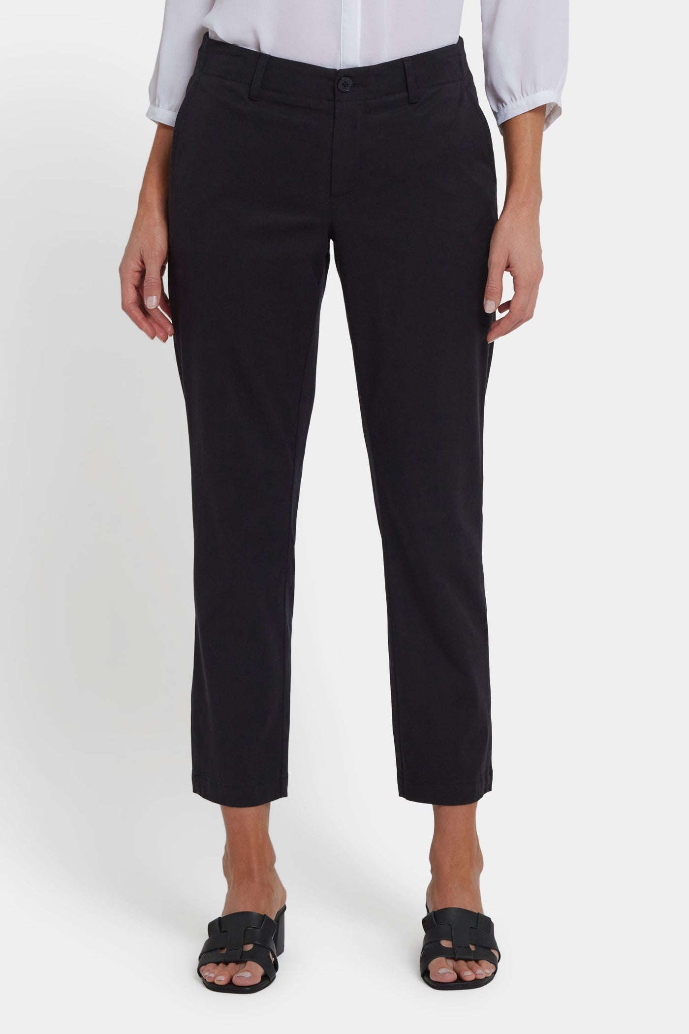 Easy-Fit Ankle Trouser Pants - Black - ankle trousers