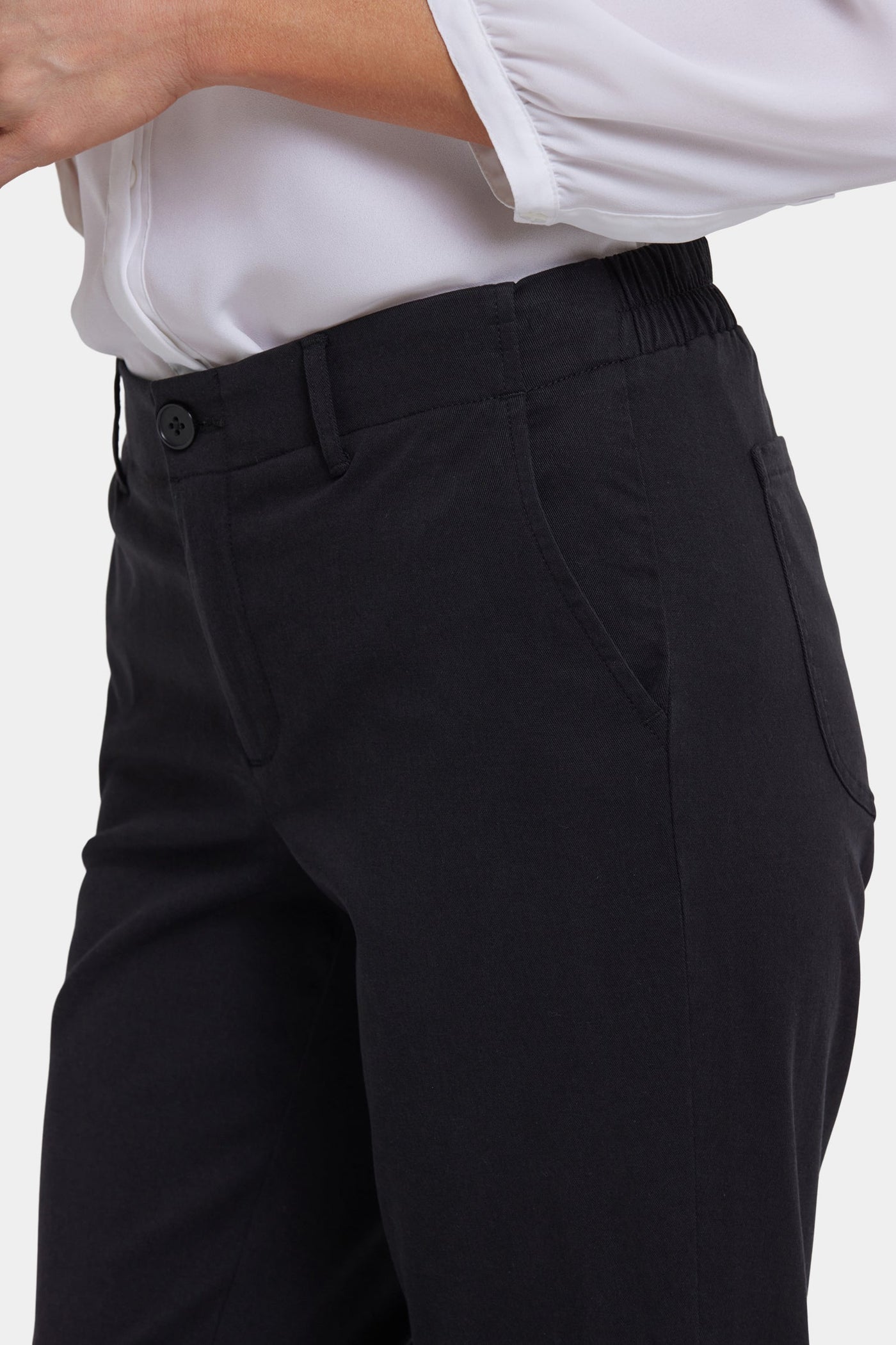 Easy-Fit Ankle Trouser Pants - Black - ankle trousers